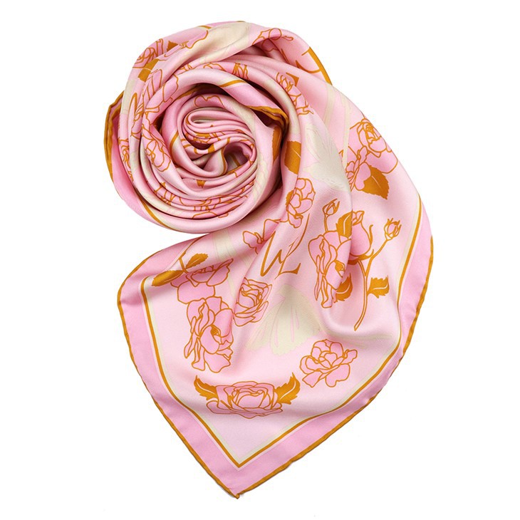 Hand Rolled Hem Silk Scarf