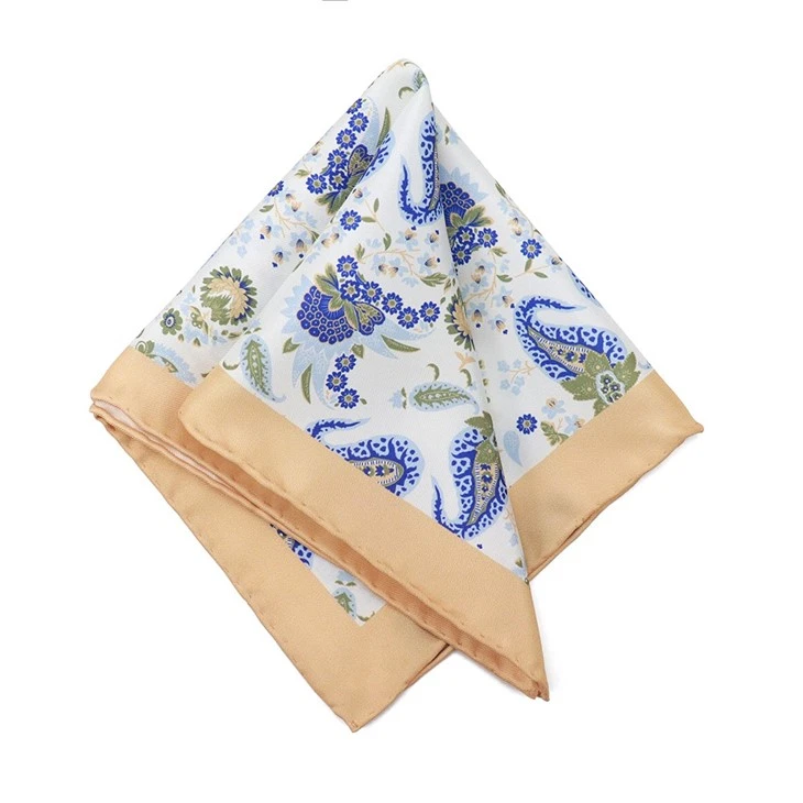 Orange Floral Pocket Square